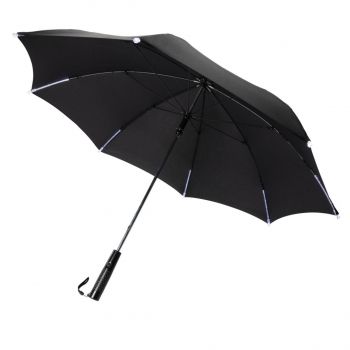 23" manuálny dáždnik s LED svetlom čierna