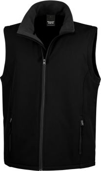 Result | Pánská 2-vrstvá softshellová vesta "Printable" black/black L