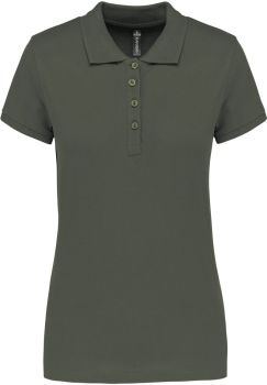 Kariban | Dámské piqué polo dark khaki XL