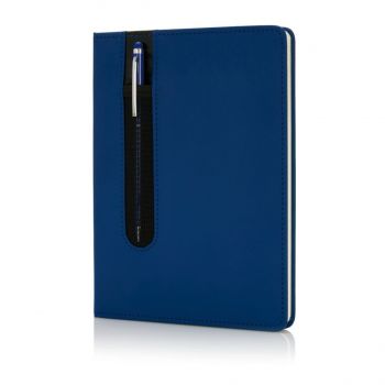 Luxusný zápisník formátu A5 s dotykovým perom námornícka modrá