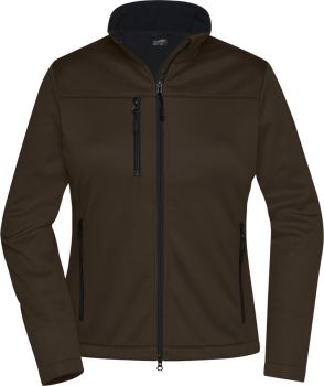 James & Nicholson | Dámská 3-vrstvá softshellová bunda brown XXL