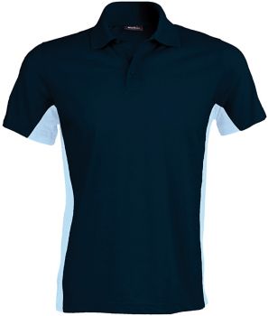 Kariban | 2-barevné piqué polo "Flag" navy/sky 3XL