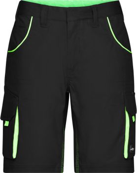 James & Nicholson | Pracovní bermudy - Color black/lime green (48)