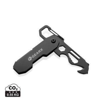 Gear X skladacie EDC náradie s karabínou čierna