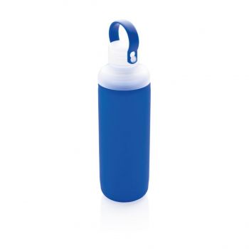 Nepriepustná sklenená fľaša na vodu modrá