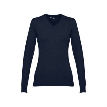 THC MILAN WOMEN. Dámsky sveter s výstrihom do V Námornícka modrá M