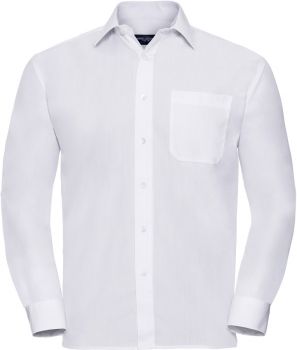 Russell | Popelínová košile s dlouhým rukávem white M