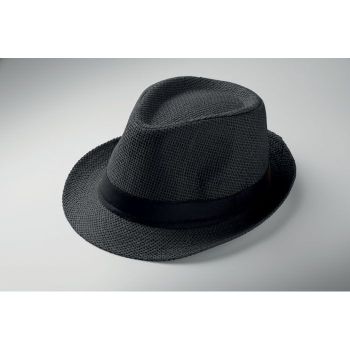 BOOWIE Papírový slaměný klobouk Černá