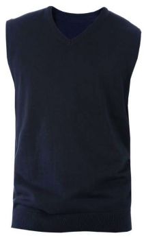 MEN'S SLEEVELESS V-NECK JUMPER Navy L