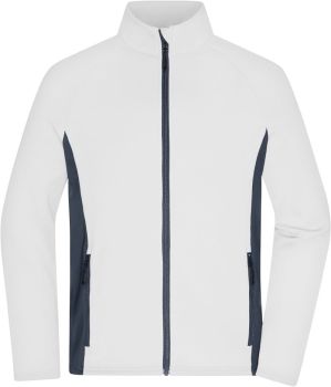 James & Nicholson | Pánská trečová fleecová bunda white/carbon 3XL