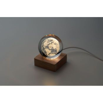 GLOBE LIGHT Skleněný globus s LED Barva Dřeva