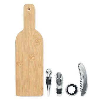 VINOVAULT SET Sada na víno ve tvaru láhve barva dřeva
