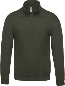 Kariban | Mikina s 1/4 zipem dark khaki 4XL