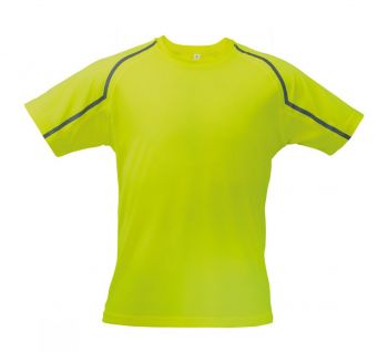 Fleser sport T-shirt fluorescent yellow , dark grey S