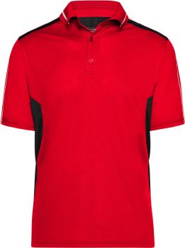 James & Nicholson | Pánské pracovní piqué polo - Strong red/black XL
