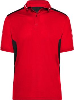 James & Nicholson | Pánské pracovní piqué polo - Strong red/black XL