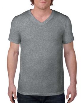 ADULT LIGHTWEIGHT V-NECK TEE Heather Graphite S