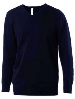 MEN’S V-NECK JUMPER Navy L