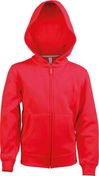 KIDS FULL ZIP HOODED SWEATSHIRT Red 12/14