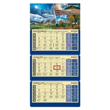 Plánovací kalendár LUXUS 3M modrý 2023  Obrázok I