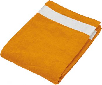 Kariban | Velurová plážová osuška orange/white onesize