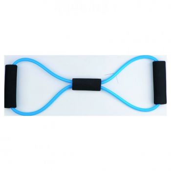 Elastický fitness expandér s mäkkými rukoväťami Light Blue