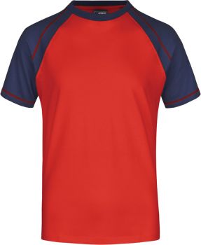 James & Nicholson | Pánské raglánové tričko red/navy XXL