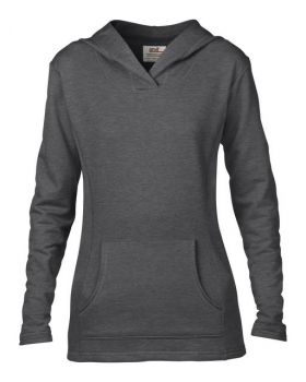 WOMEN’S HOODED FRENCH TERRY Heather Dark Grey XL