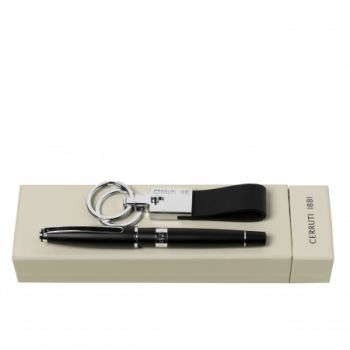 Set CERRUTI 1881 Black (rollerball pen & key ring)