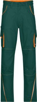 James & Nicholson | Pracovní kalhoty - Color dark green/orange (64)