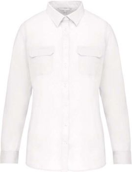 LADIES' LONG SLEEVED SAFARI SHIRT White M