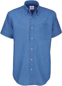 B&C | Košile Oxford s krátkým rukávem blue chip S