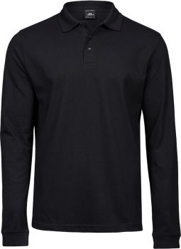 Tee Jays | Pánské elastické piqué polo s dlouhým rukávem black L