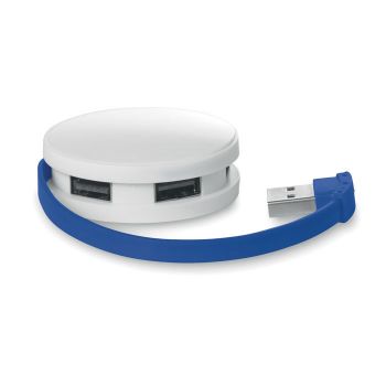 ROUNDHUB 4 portový USB hub royal blue