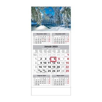 Plánovací kalendár ŠTANDARD 5M sivý 2023  Obrázok B