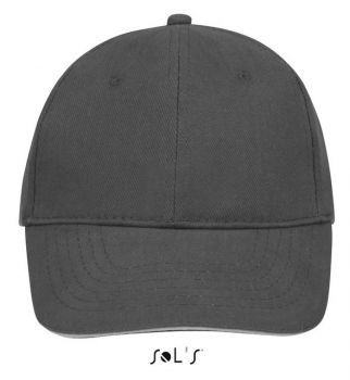 SOL'S BUFFALO - SIX PANEL CAP Dark Grey/Light Grey U