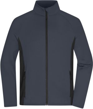 James & Nicholson | Pánská trečová fleecová bunda carbon/black XXL