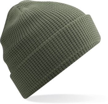 Beechfield | Pletená bio čepice s vaflovým úpletem olive green onesize