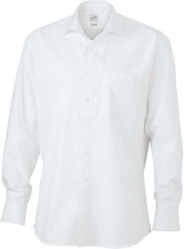 James & Nicholson | Popelínová košile s dlouhým rukávem white S