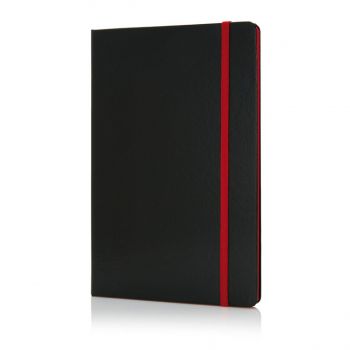 Zápisník A5 s farebnými okrajmi červená, čierna
