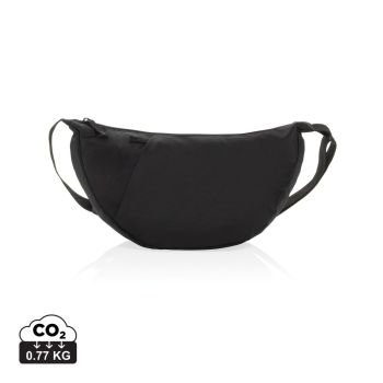 Crescent XL AWARE™ RPET taška cez rameno v tvare polmesiaca čierna