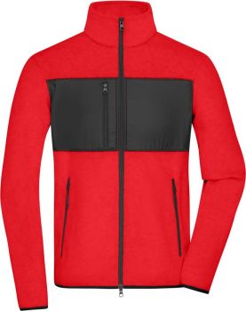 James & Nicholson | Pánská fleecová bunda red/black S