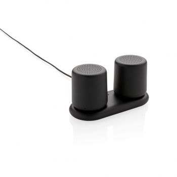Set bezdrôtovo nabíjaných stereo reproduktorov čierna