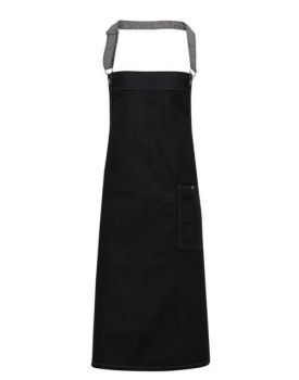 'DISTRICT' WAXED LOOK DENIM BIB APRON Black Denim U