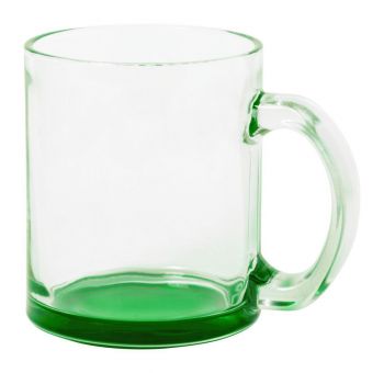 Bitrok glass mug green , transparent