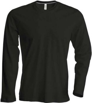 MEN'S LONG-SLEEVED CREW NECK T-SHIRT Black L