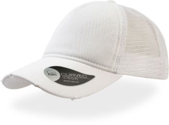 Atlantis | 6 panelová Trucker kšiltovka "Rapper Destroyed" white/white onesize