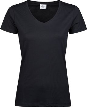 Tee Jays | Dámské luxusní tričko s výstřihem do V black S