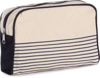 VANITY CASE IN COTTON CANVAS - DUFFEL STYLE Natural/Navy U