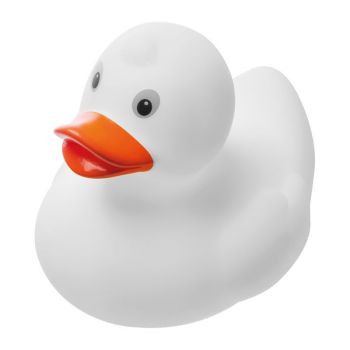 Gumová kačica vyrobená z PVC biela